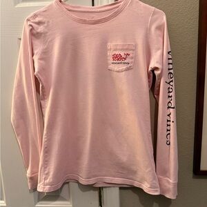 Vineyard Vines Kids Light Pink Valentine’s Day Long Sleeve Tee